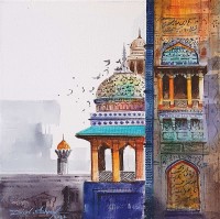 Zahid Ashraf, 12 x 12 Inch, Watercolor on Canvase, Cityscape Painting, AC-ZHA-037